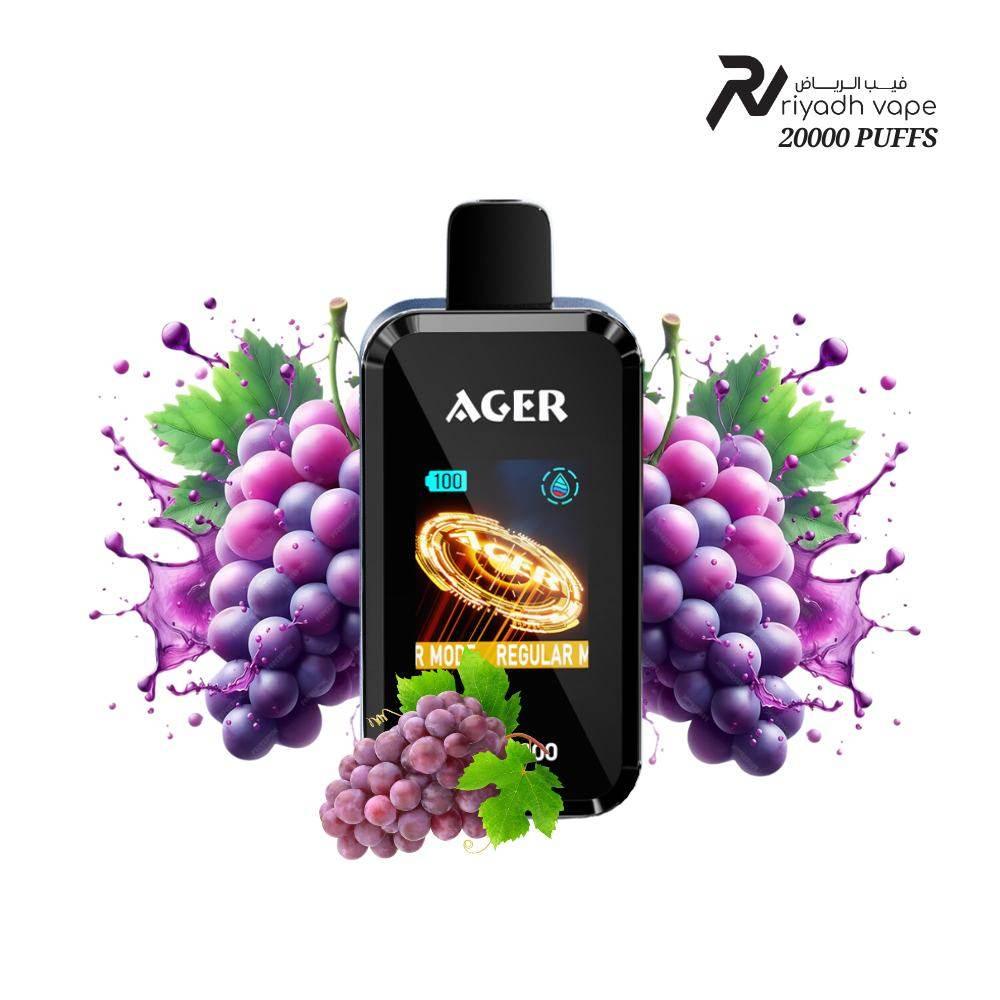AGER SQ 20000 Puffs Disposable Vape - Black Grape - Riyadh Vape Shop