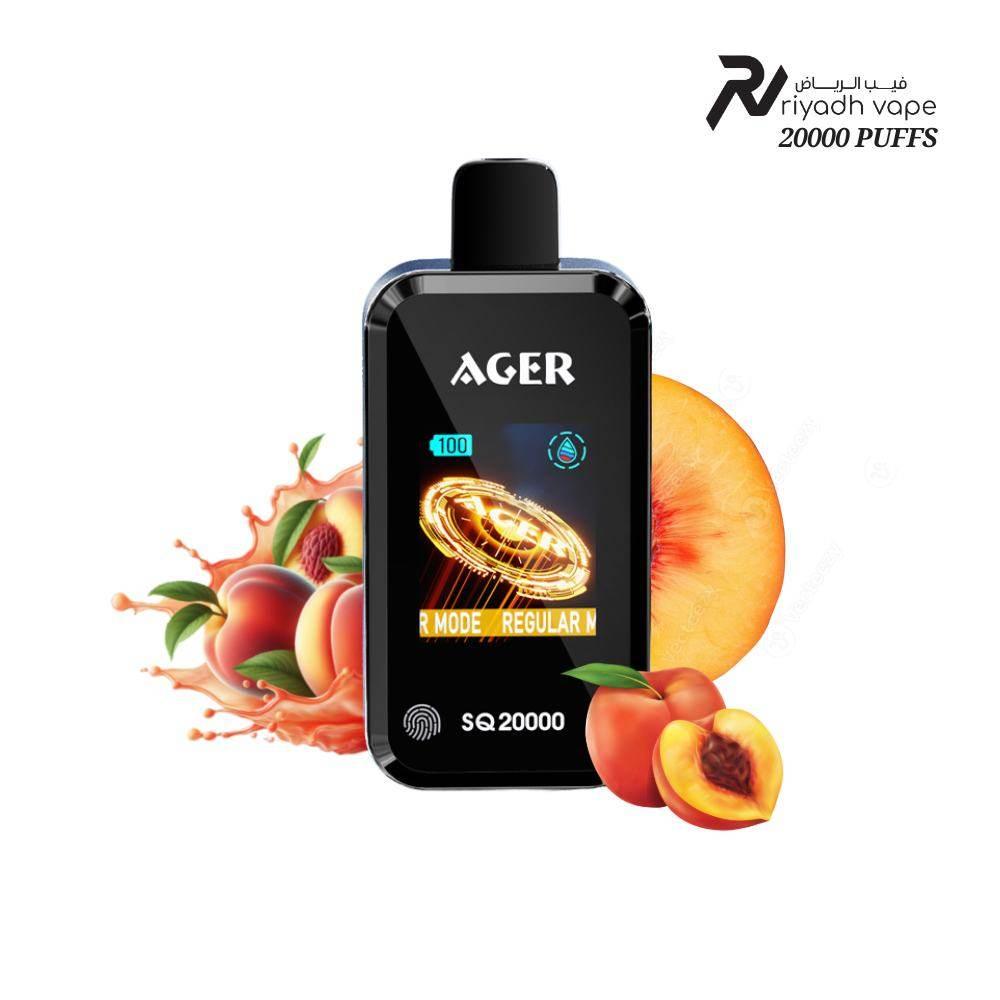 AGER SQ 20000 Puffs Disposable Vape - Peach Max - Riyadh Vape Shop