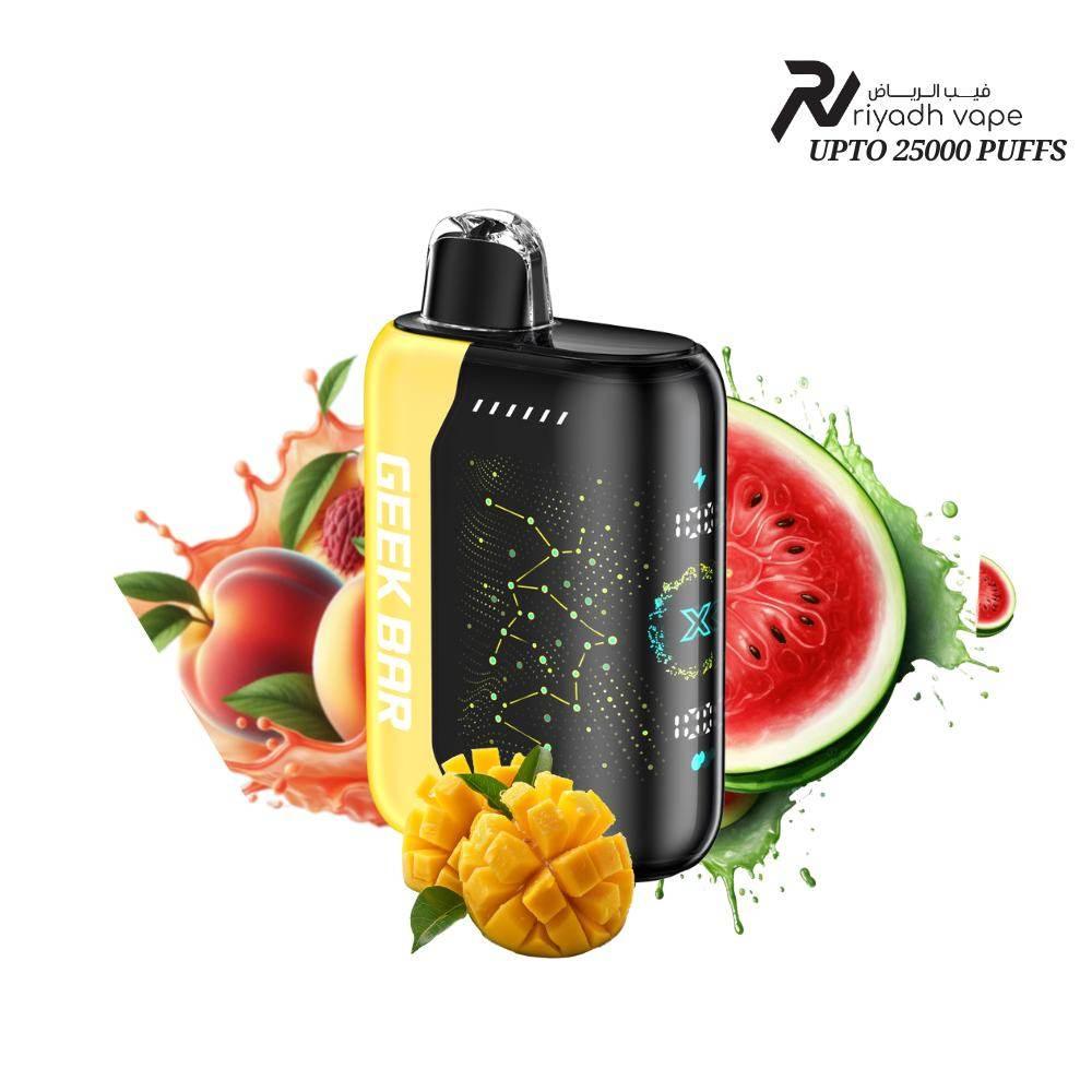 GEEK BAR PULSE X 25,000 Puffs Disposable | Peach Mango Watermelon Riyadh Vape Shop GEEK BAR PULSE X 25,000 Puffs Disposable | Peach Mango Watermelon Riyadh Vape Shop