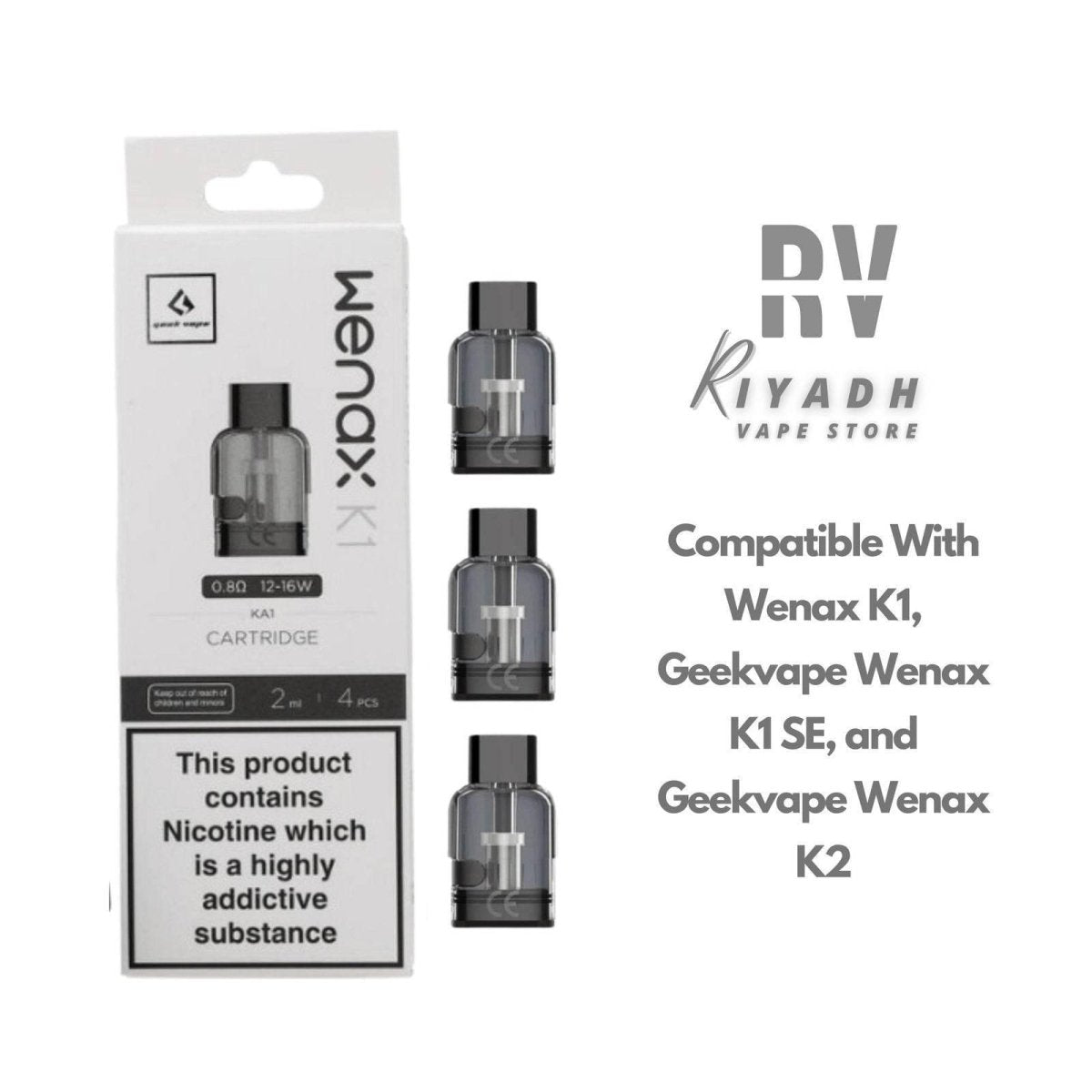 GheekVape Wenax K1 & K2 0.8Ω - 1.2Ω Replacement Pods Coil - Vape Riyadh - Riyadh Vape Shop - Coils And Pods