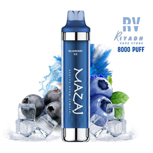 MAZAJ 8000 Puff Disposable Vape – Blueberry Ice - Vape Riyadh