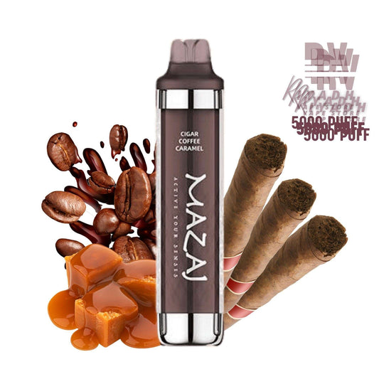 MAZAJ 8000 Puff Disposable Vape – Cigar Coffee Caramel - Vape Riyadh