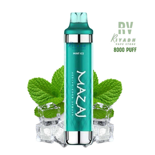 MAZAJ 8000 Puff Disposable Vape – Mint Ice - Vape Riyadh