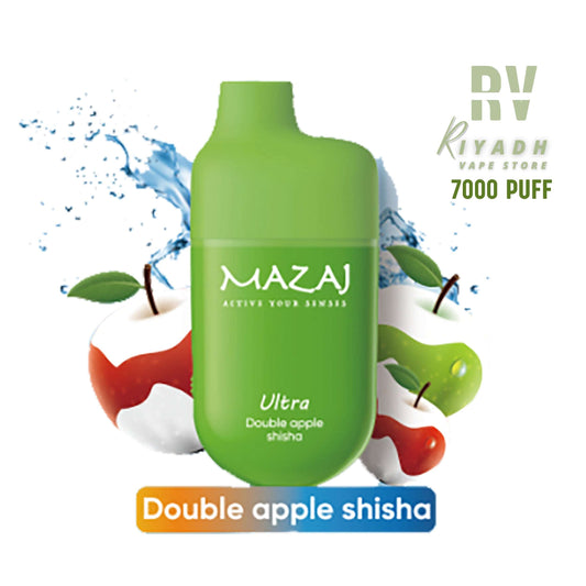 MAZAJ Ultra 7000 Puff Disposable Vape – Double Apple - Vape Riyadh