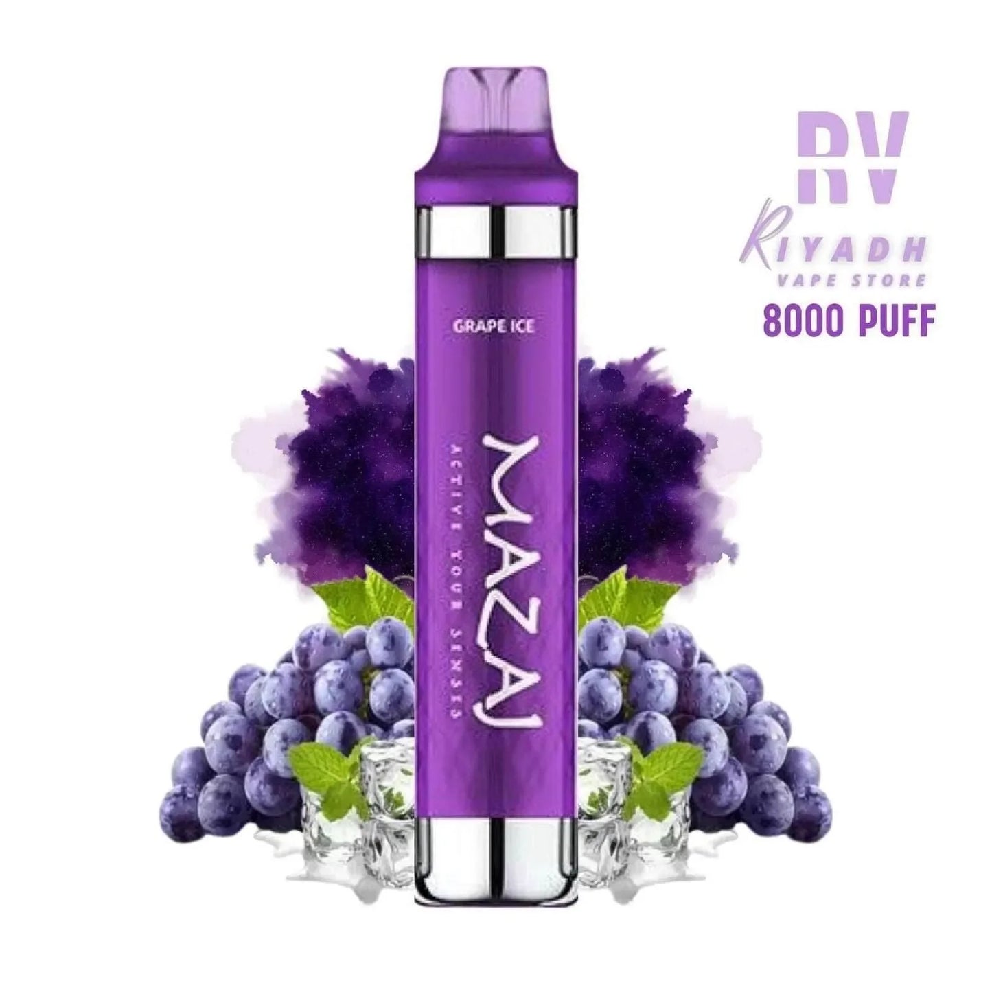 MAZAJ 8000 Puff Disposable Vape – Grape Ice - Vape Riyadh - Riyadh Vape Shop