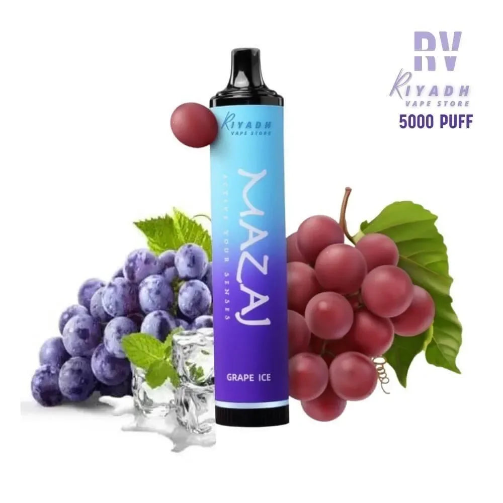 MAZAJ Demon 5000 Puff Disposable Vape – Grape Ice - Vape Riyadh - Riyadh Vape Shop