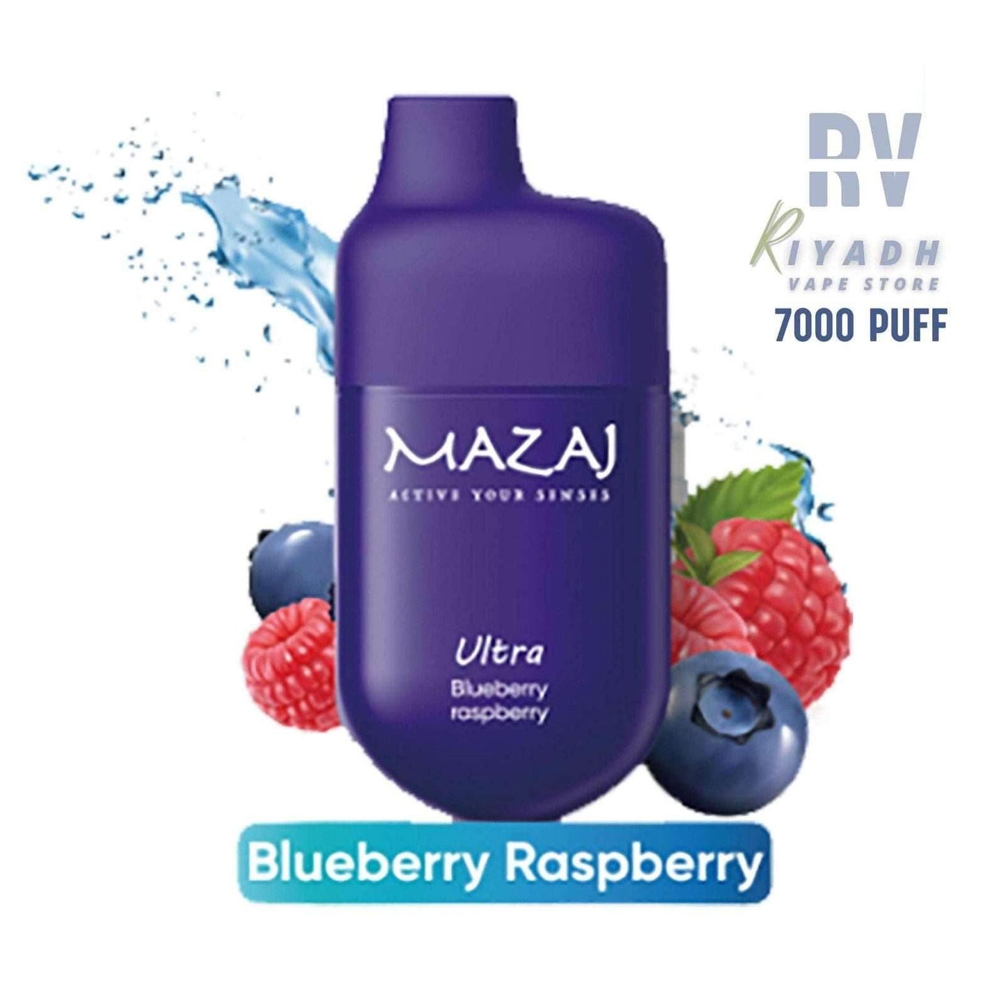 MAZAJ Ultra 7000 Puff Disposable Vape – Blueberry Raspberry - Vape Riyadh - Riyadh Vape Shop