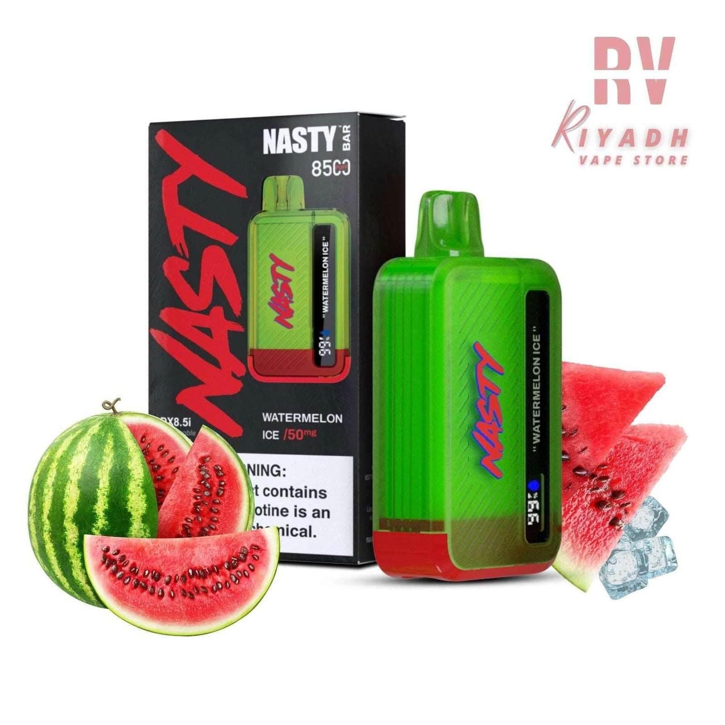 Nasty Bar 8500 Puffs Watermelon Ice Disposable Vape - Vape Riyadh - Riyadh Vape Shop