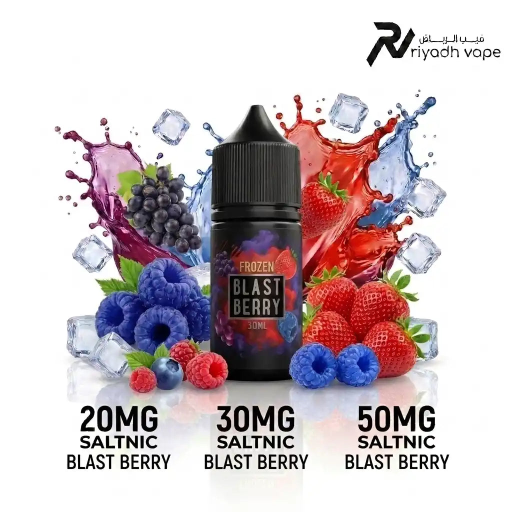 Sam's Vape Blast Berry Frozen salt nic e-liquid 30ml, iced strawberry, blue and red raspberry, blueberry, Riyadh Vape Shop