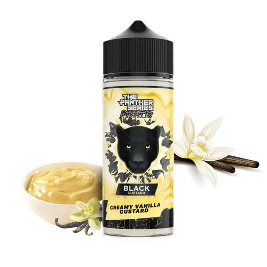 The Panther Series Creamy Vanilla Custard Black Custard 120ML 3Mg Vape Juice - Vape Riyadh