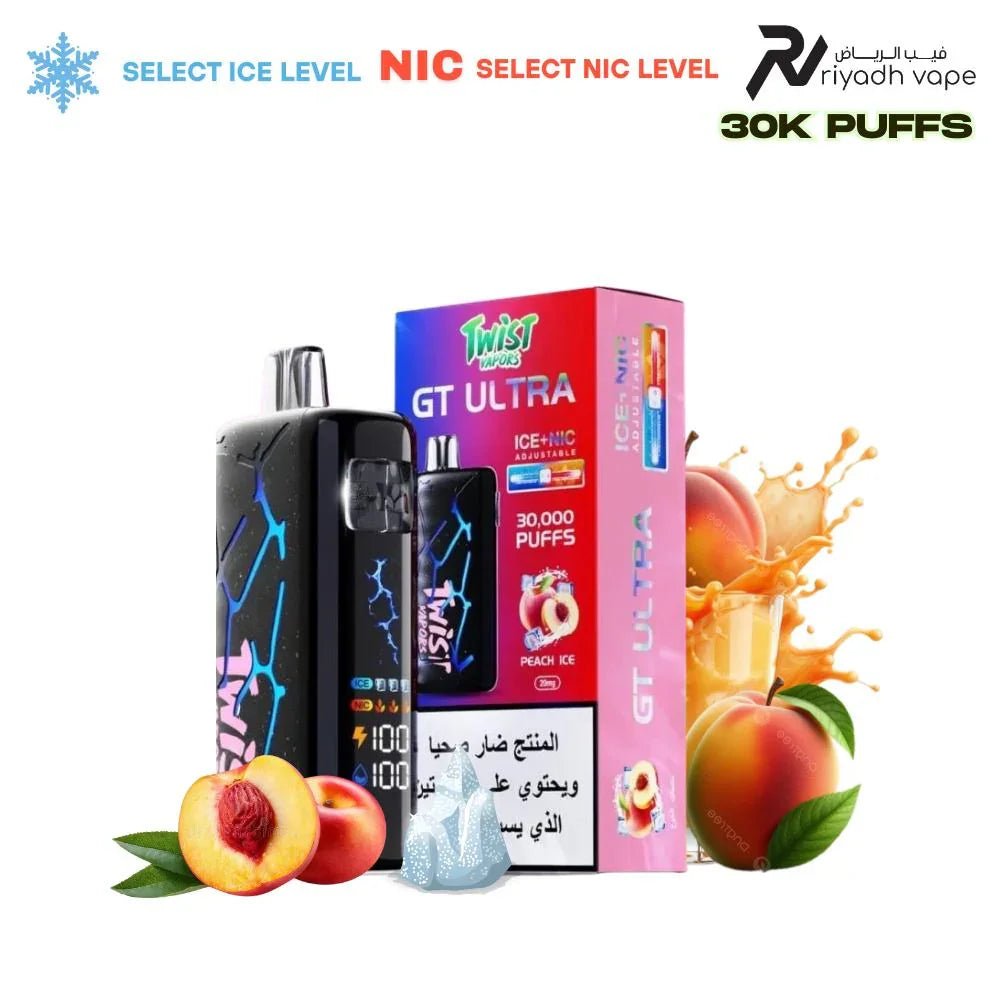 Twist GT Ultra 30000 Puffs Disposable Vape - Peach Ice - Riyadh Vape Shop - Disposable Vape