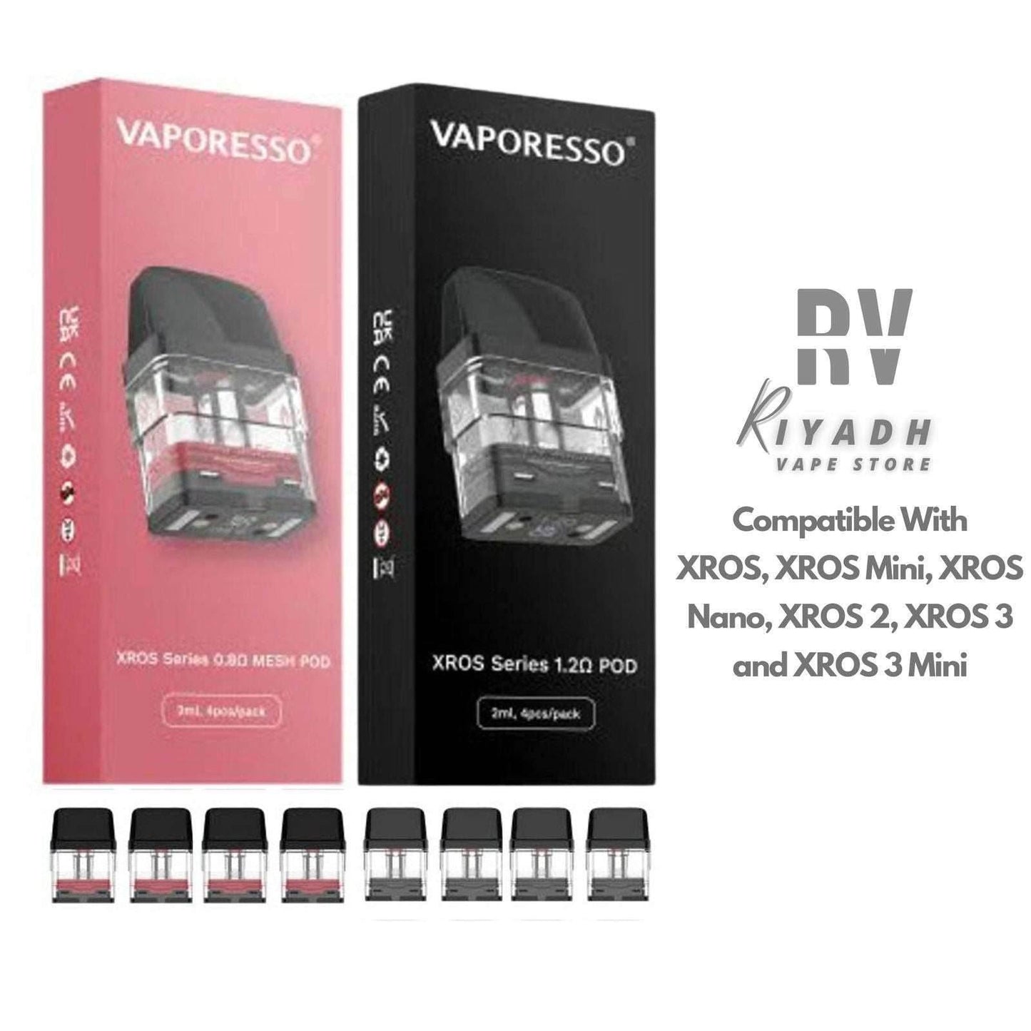 Vaporesso XROS Series 0.8Ω & 1.2Ω Replacement Coil - Vape Riyadh - Riyadh Vape Shop
