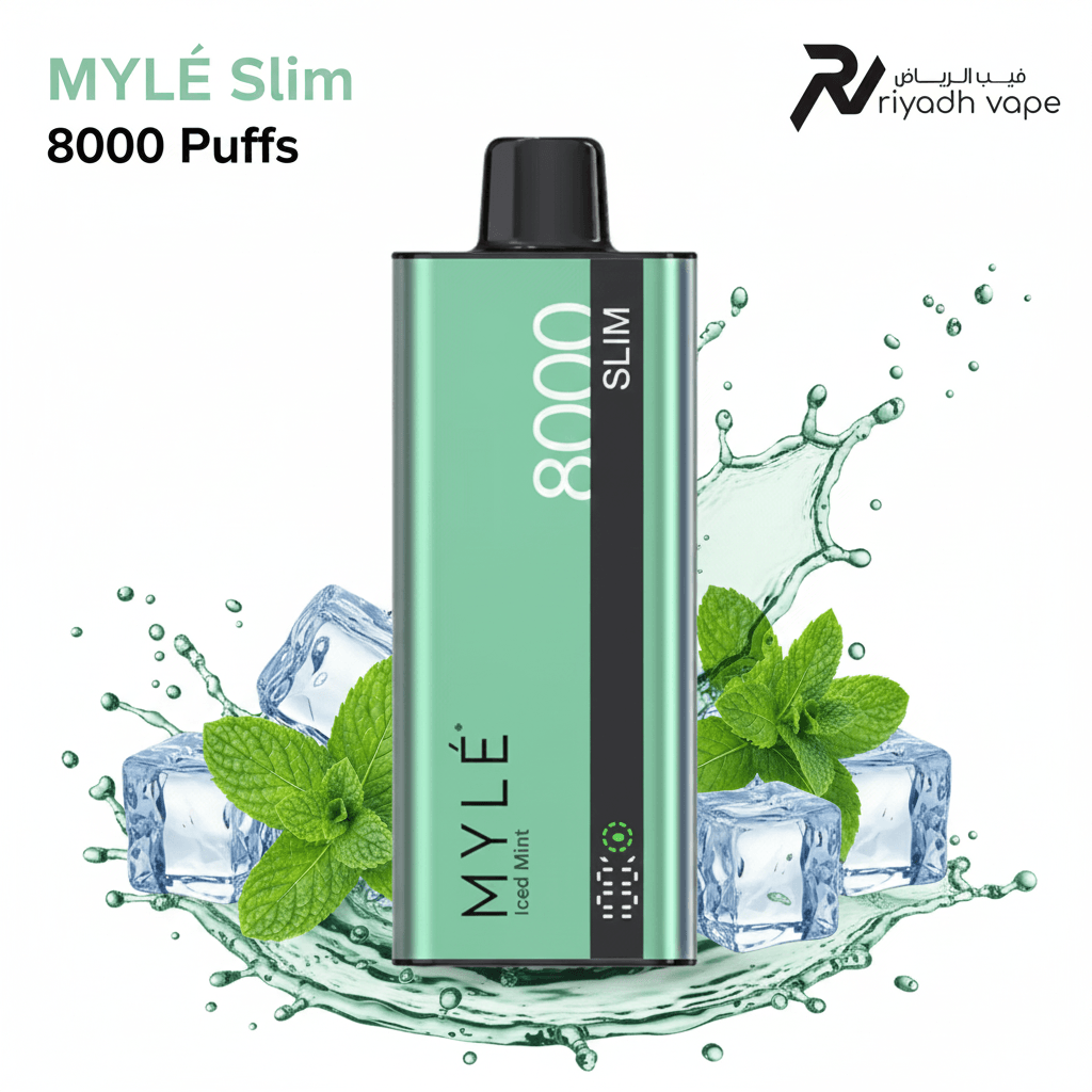Myle Slim Ice Mint Disposable Vape – Best Vape in Riyadh Saudi Arabia | 8000 Puffs | 99 SR | Same Day Delivery