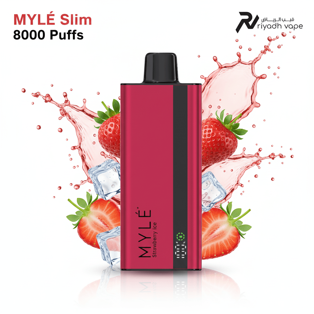 : Myle Slim Strawberry Ice Disposable Vape – Best Vape in Riyadh Saudi Arabia | 8000 Puffs | 99 SR | Same Day Delivery