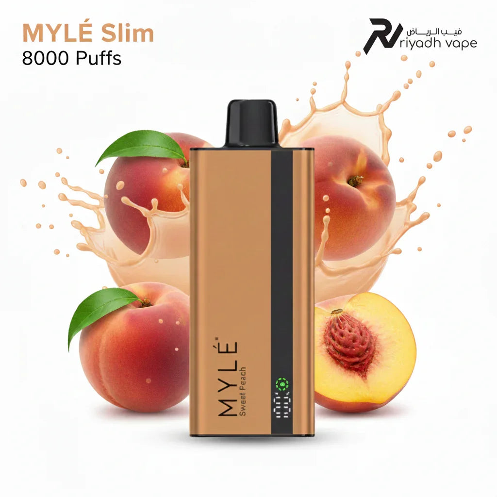 Myle Slim 8000 Puffs Disposable Vape - Sweet Peach - Riyadh Vape Shop - Disposable Vape