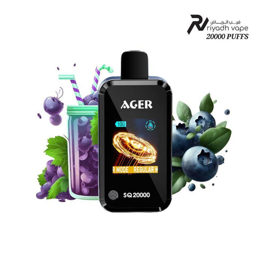 AGER SQ 20000 Puffs Disposable Vape - Grape Blueberry - Riyadh Vape Shop