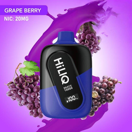 HiLIQ Skate 10000 Puff Disposable Vape - Grape Berry 20 MG - Riyadh Vape Shop
