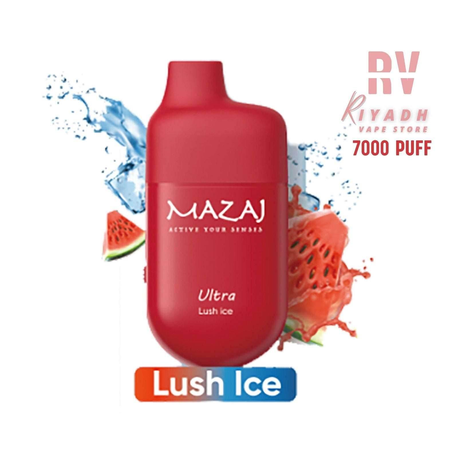 MAZAJ Ultra 7000 Puff Disposable Vape – Lush Ice - Vape Riyadh - Riyadh Vape Shop