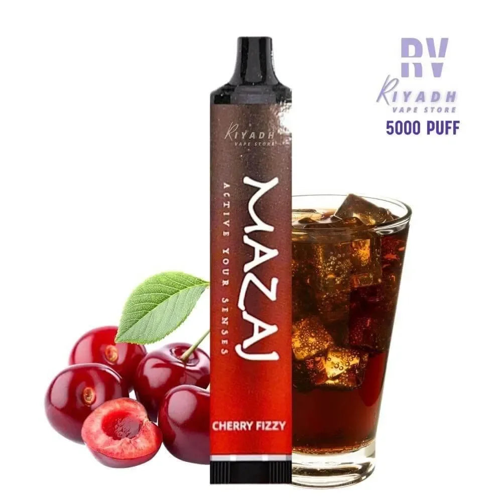 Mazaj 5000 Puff Disposable Vape Cherry Fizzy - مزاج فيب - Riyadh Vape Shop