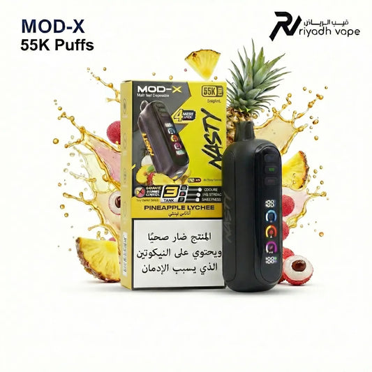 Nasty MOD-X 55K Pineapple Lychee exotic tropical fruit blend with dynamic flavor control delivered same day in Riyadh Saudi Arabia