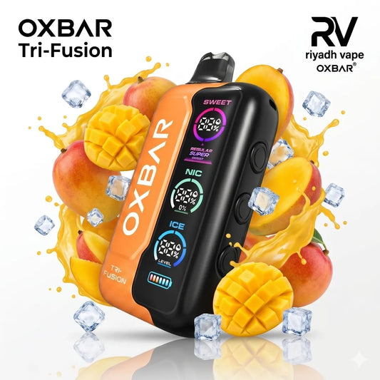 Oxbar Tri-Fusion 40K Disposable Vape - Double Mango flavor, high-performance disposable device with adjustable settings.