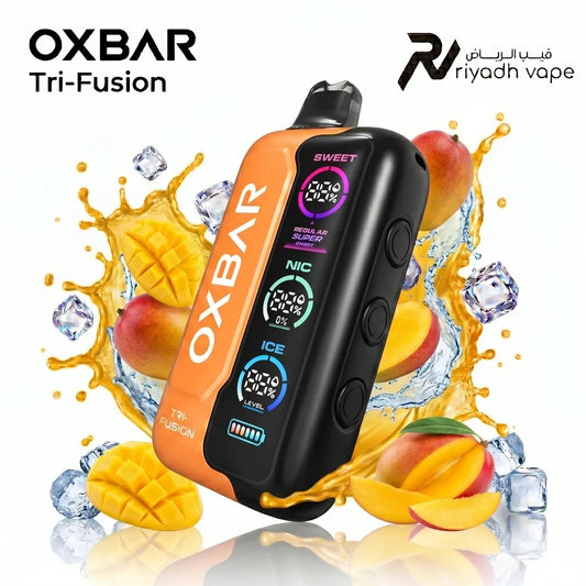 Oxbar Tri-Fusion 40K Disposable Vape - Mango Ice flavor, featuring the advanced UNIONE Four Mesh Coil design.