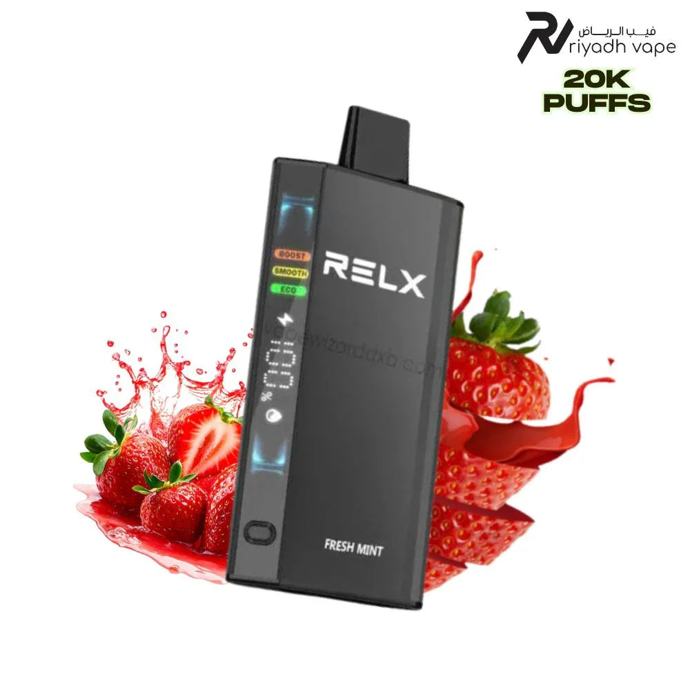 RELX Disposable Vape 20000 Puffs Strawberry Burst available in riyadh vape shop 
