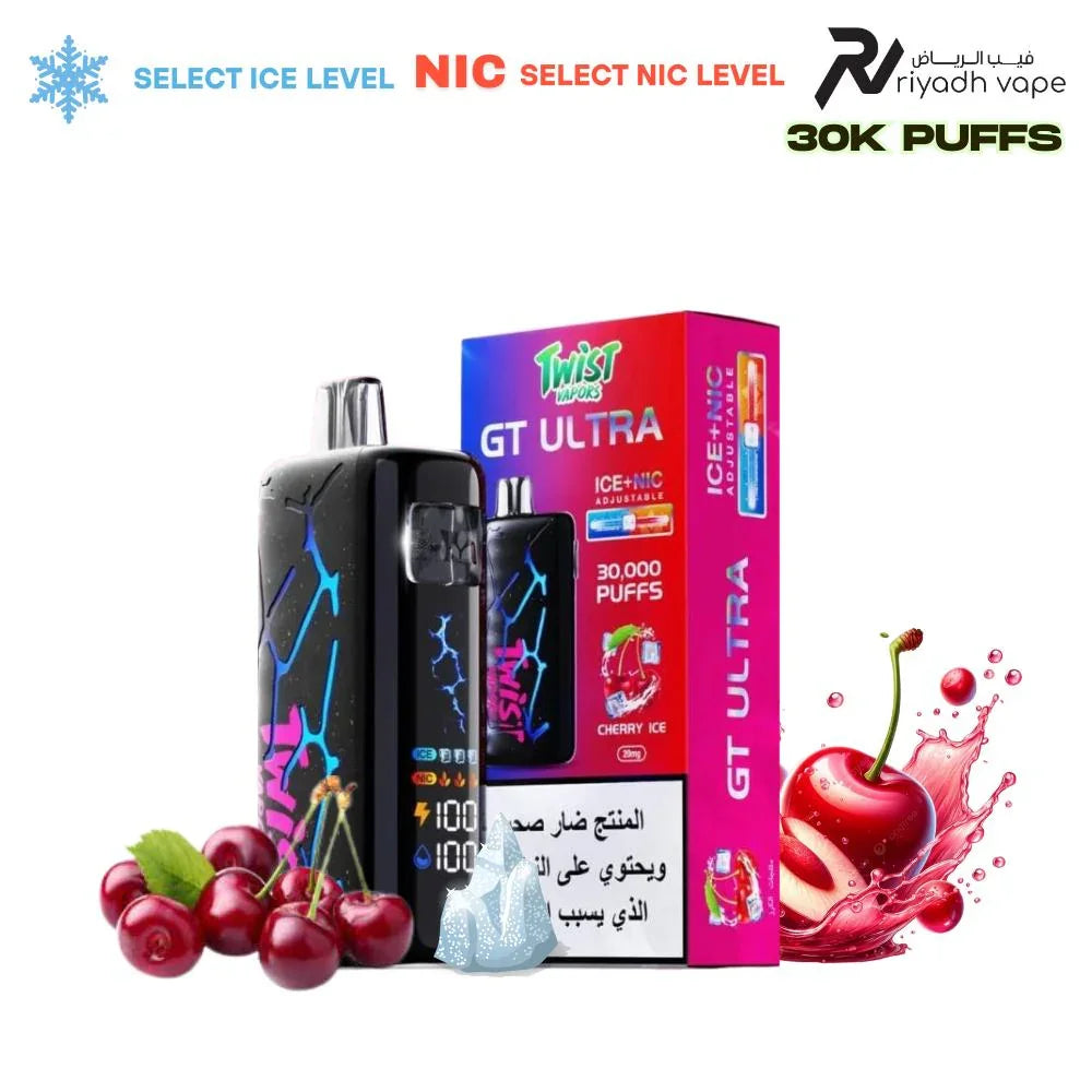 Twist GT Ultra 30000 Puff Disposable Vape - Cherry Ice - Riyadh Vape Shop 