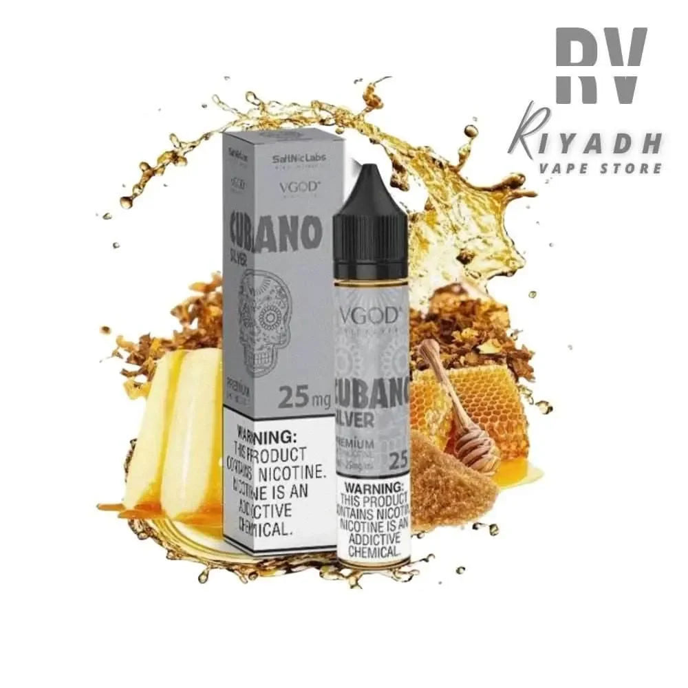VGod Cubano Silver SaltNic E-Liquid - في جود كوبانو سيلفر سالت نكهة - Riyadh Vape Shop