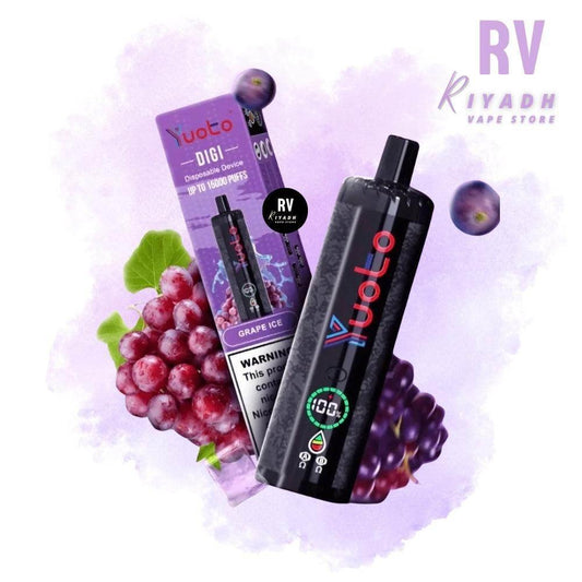 YUOTO DIGI 15000 Puffs Grape Ice Disposable Vape - Riyadh Vape Shop