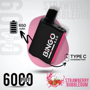 Bingo 6000 Strawberry Disposable Vape – Best Vape in Riyadh Saudi Arabia | 6000 Puffs | 75 SR | Same Day Delivery