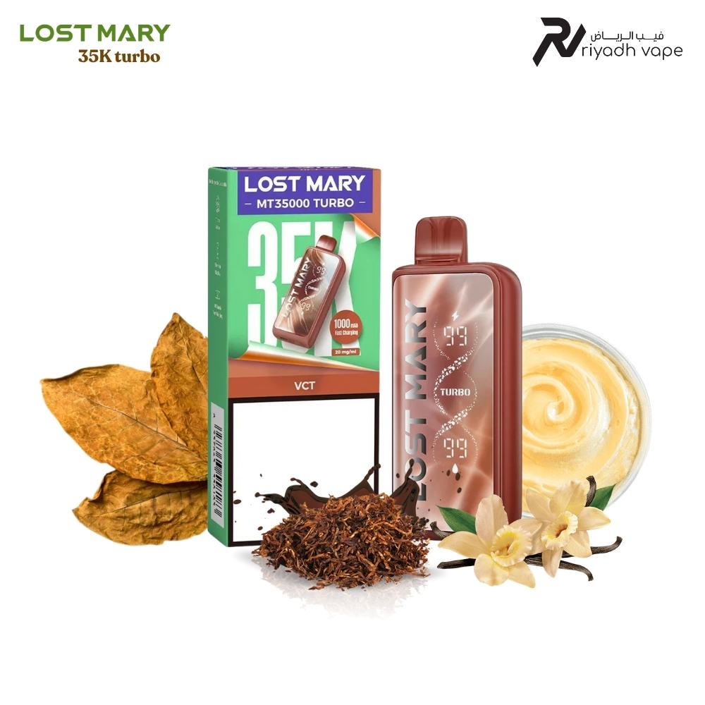 Lost Mary MT35000 Turbo Vanilla Custard Tobacco Disposable Vape – Best Vape in Riyadh Saudi Arabia | 35,000 Puffs | 125 SR | Same Day Delivery VCT
