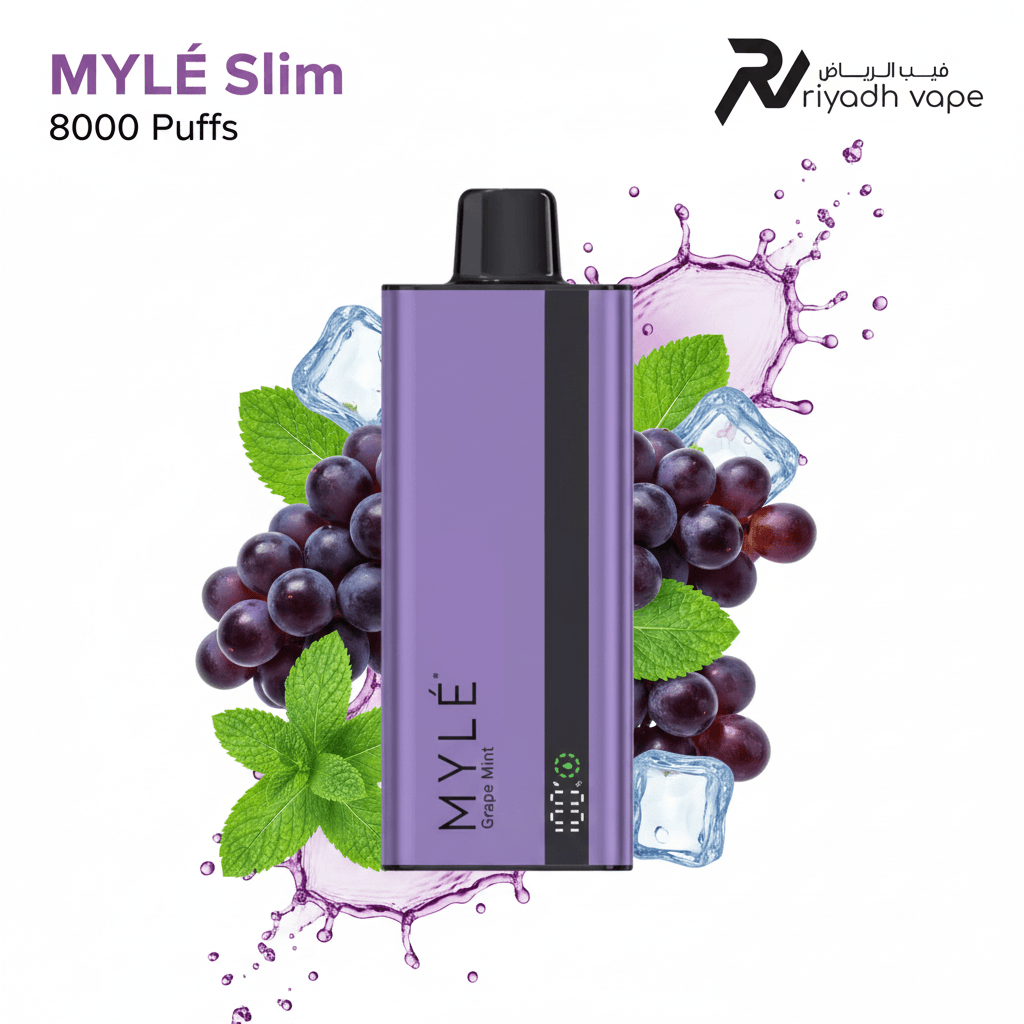 Myle Slim Grape Mint Disposable Vape – Best Vape in Riyadh Saudi Arabia | 8000 Puffs | 99 SR | Same Day Delivery